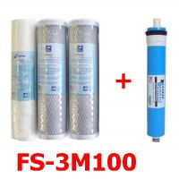 4pc Reverse Osmosis Replacement Filters 100 G FS-3M100