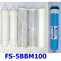 6 pcs 0PPM Water Filter RO+DI Replacement+100GPD #FS-5BBM100