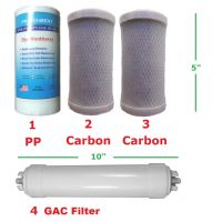 FS5-4, 1set 4pcs compact 5" RO DI replacement filter