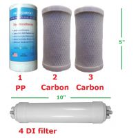 FS5-4B, 1set 4pcs compact 5" RO DI replacement filter