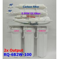 0ppm 6st Reverse Osmosis 2 OUTPUT RO+DI WaterFilter#RQ-6B2W-100
